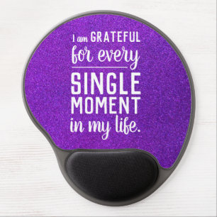 Inspirational Mantra I Am Grateful Gratitude Quote Gel Mouse Pad