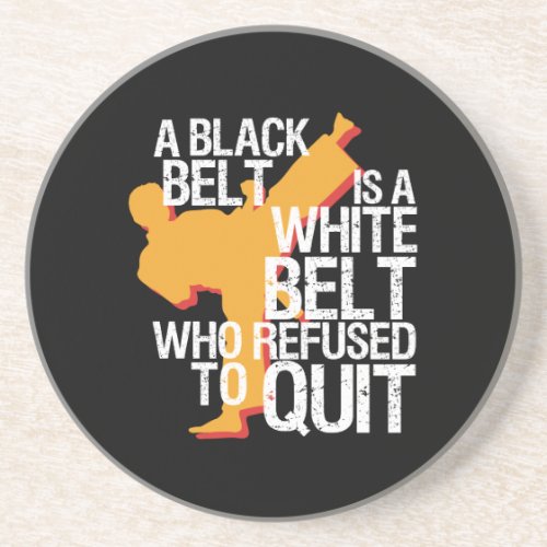 Inspirational Martial Arts Black Belt Fighter Coaster