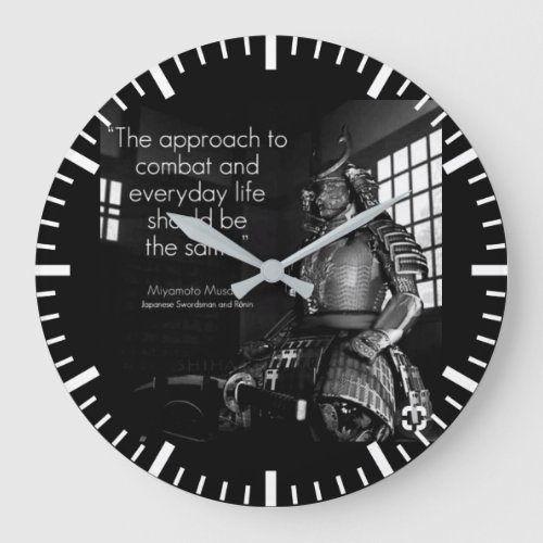 Inspirational Martial Arts Words _ Combat and Life Large Clock