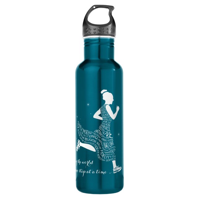 Inspirational Masonic Gifts for Rainbow Girls Stainless Steel Water Bottle (Front)