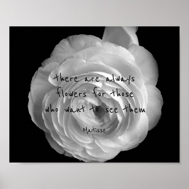 inspirational Matisse quote poster flowers (Front)