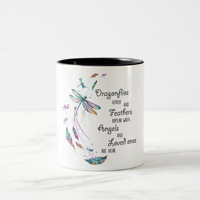 Inspirational/Memorial Dragonfly Sublimation Two-Tone Coffee Mug (Center)