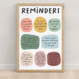 "Inspirational Mental Health Reminders Wall Art