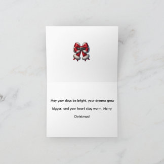 Inspirational Merry Christmas Message Letterpress Thank You Card