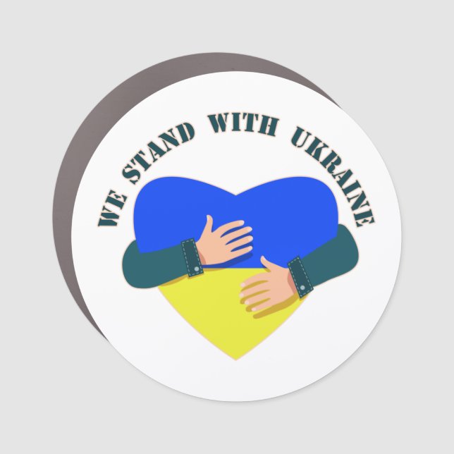 Inspirational message We stand with Ukraine  Car Magnet (Front)
