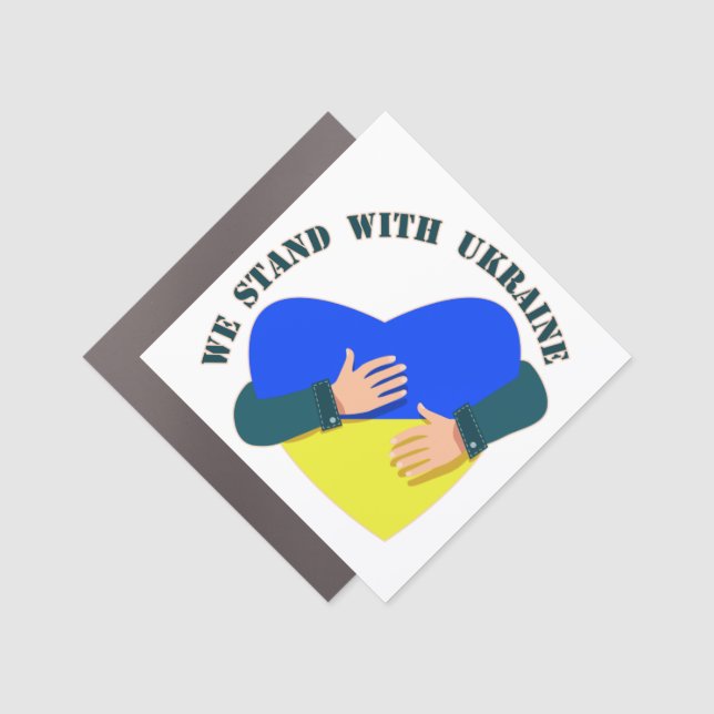 Inspirational message We stand with Ukraine  Car Magnet (Front)