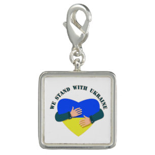 Inspirational message We stand with Ukraine Charm