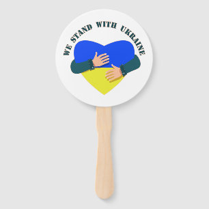 Inspirational message We stand with Ukraine  Hand Fan