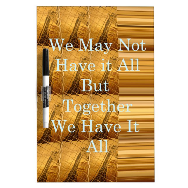 Inspirational Message with African Wildlife Design Dry Erase Board (Front)