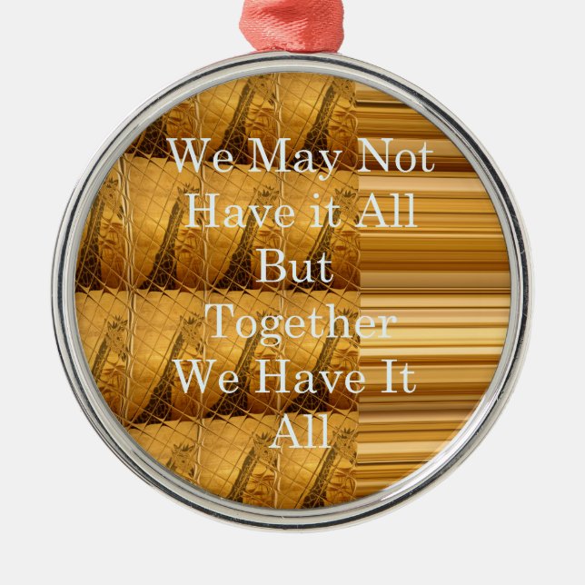 Inspirational Message with African Wildlife Design Metal Ornament (Front)