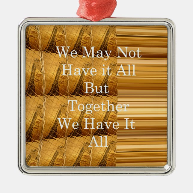Inspirational Message with African Wildlife Design Metal Ornament (Front)