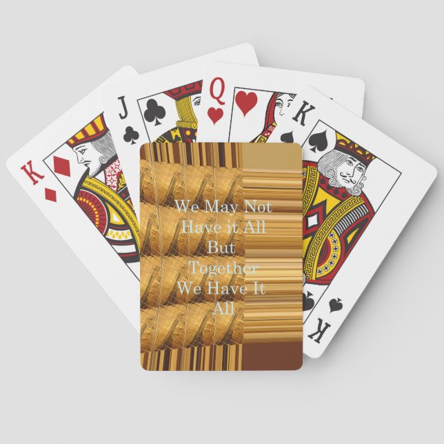 Inspirational Message with African Wildlife Design Poker Cards (Back)