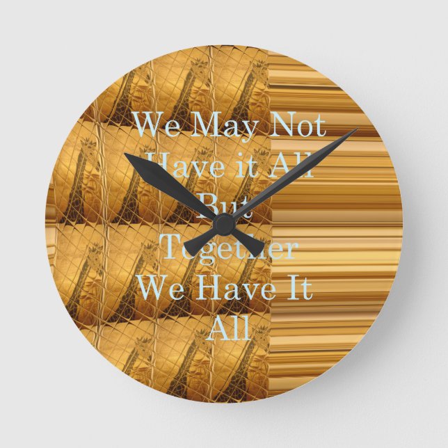 Inspirational Message with African Wildlife Design Round Clock (Front)
