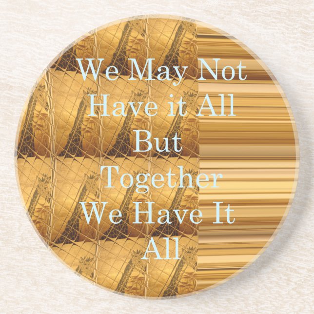 Inspirational Message with African Wildlife Design Sandstone Coaster (Front)