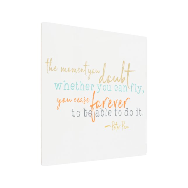 Inspirational Metal Wall Art Storybook Quote (Angled)