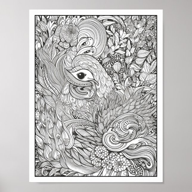 Inspirational/Mindfulness Adult Coloring Poster (Front)