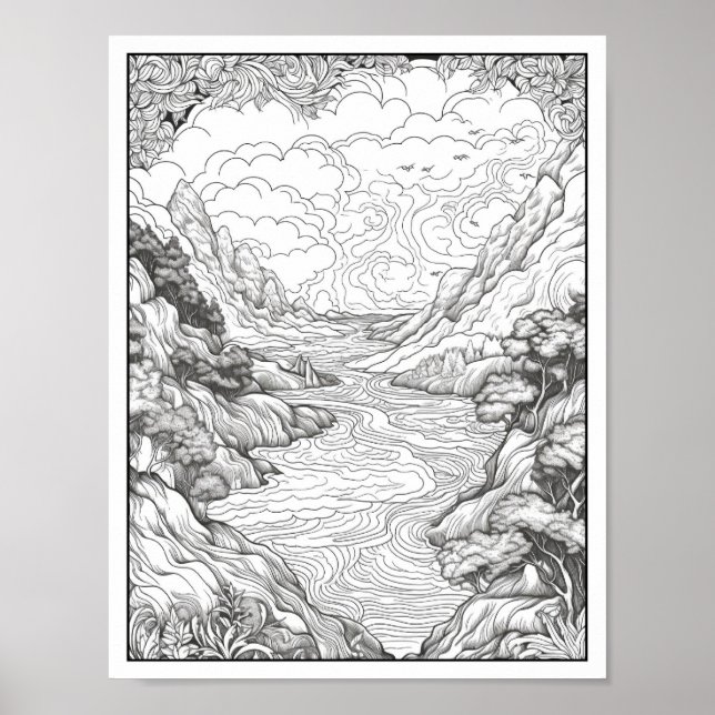 Inspirational/Mindfulness Adult Coloring Poster (Front)