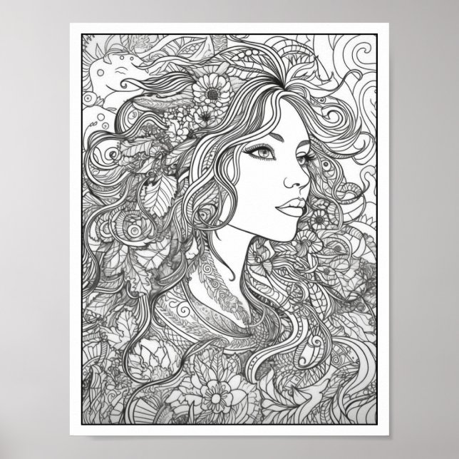 Inspirational/Mindfulness Adult Coloring Poster (Front)