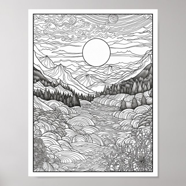 Inspirational/Mindfulness Adult Coloring Poster (Front)