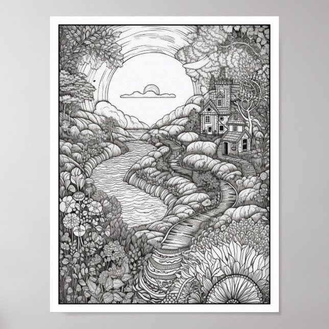 Inspirational/Mindfulness Adult Coloring Poster (Front)