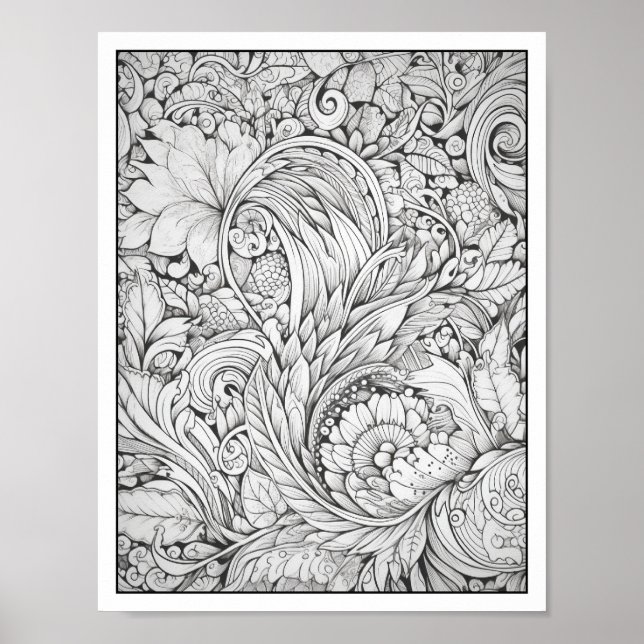 Inspirational/Mindfulness Adult Coloring Poster (Front)