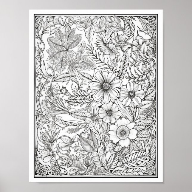 Inspirational/Mindfulness Adult Coloring Poster (Front)