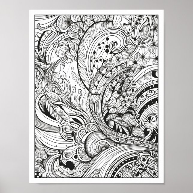 Inspirational/Mindfulness Adult Coloring Poster (Front)
