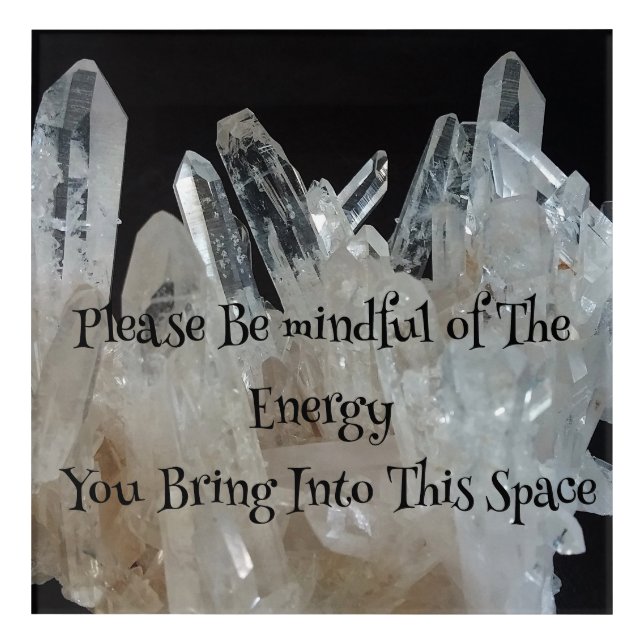 Inspirational Mindset Energy Good Vibes Quartz Acrylic Print (Front)