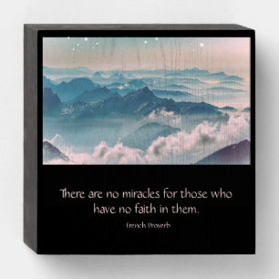 Inspirational Miracle Quote Mountain View Wooden Box Sign