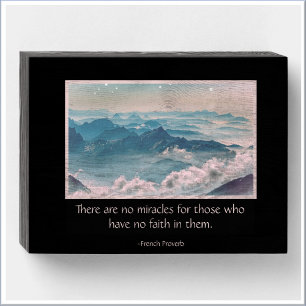 Inspirational Miracle Quote Mountain View Wooden Box Sign