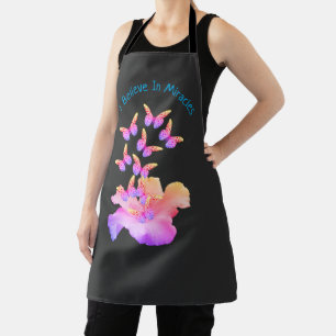 Inspirational Miracles Hibiscus And Butterflies Apron