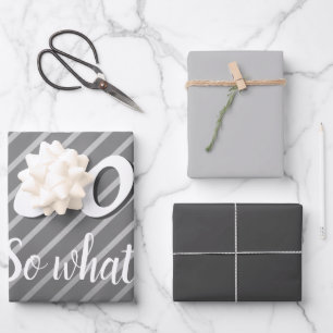 Inspirational Modern Elegant Grey 60th Birthday Wrapping Paper Sheets