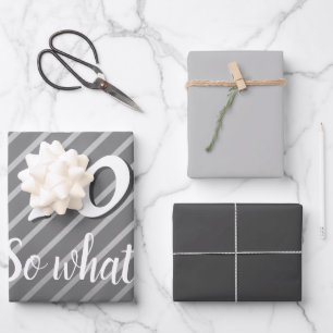 Inspirational Modern Elegant Grey 70th Birthday Wrapping Paper Sheets