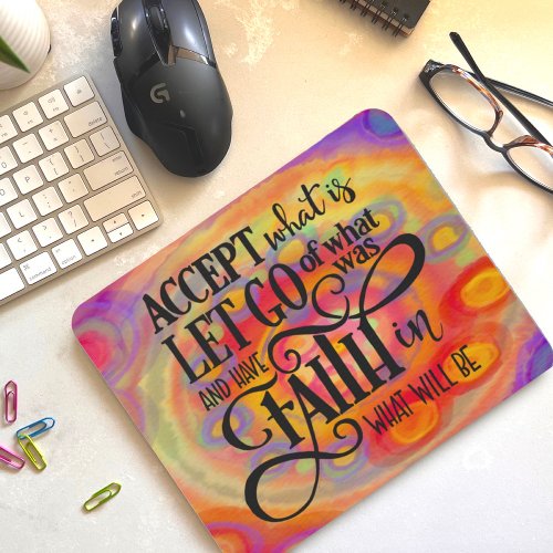 Inspirational Modern Have Faith Quote Mouse Pad