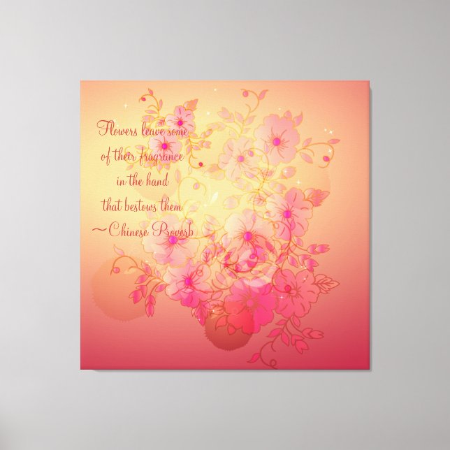 Inspirational Morning Glory Floral Wrapped Canvas (Front)