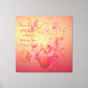Inspirational Morning Glory Floral Wrapped Canvas Print