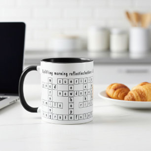 Inspirational Morning Thoughts, Crossword Puzzle Mug