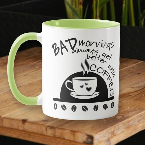 Inspirational Mornings Better With Coffee Black Mug