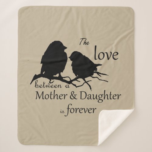 Inspirational Mother Daughter Love Quote Sherpa Blanket