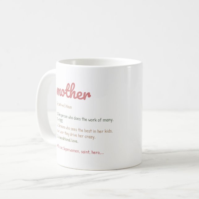 Inspirational Mother Definition/Mama Bear Wrap Coffee Mug (Front Left)