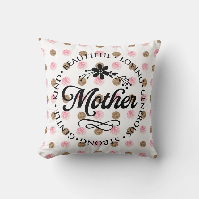 Inspirational MOTHER Throw Pillow (Front)