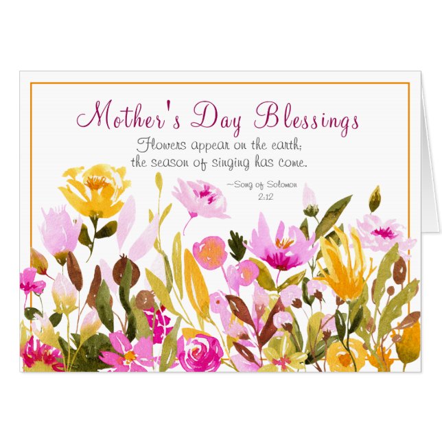 Inspirational Mother's Day Flower Garden Bible Big Card (Front Horizontal)
