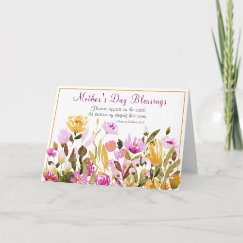 Inspirational Mothers Day Flower Garden Bible Card