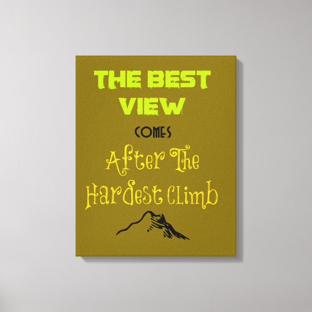 Inspirational Motivating Hiking Quote Typography Canvas Print (Front)