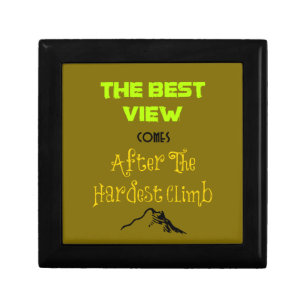 Inspirational Motivating Hiking Quote Typography Keepsake Box