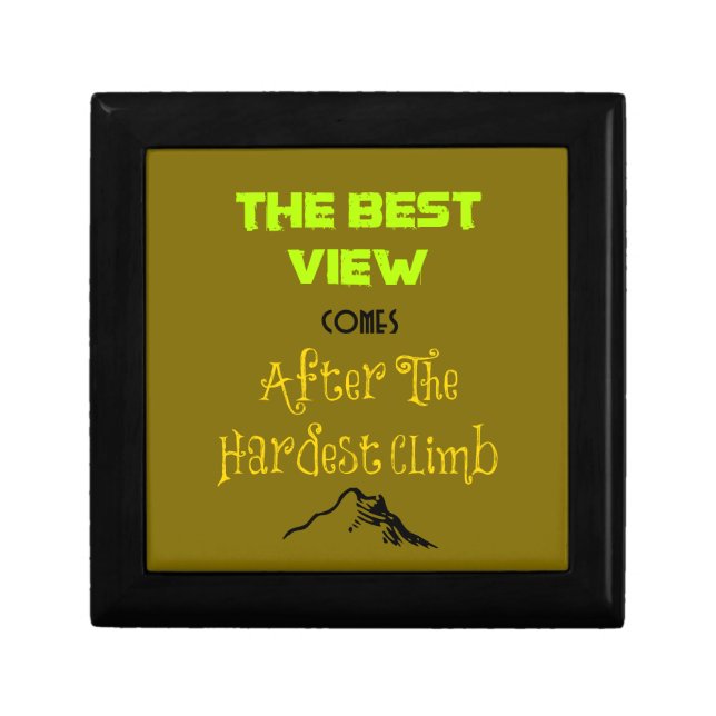Inspirational Motivating Hiking Quote Typography Keepsake Box (Front)