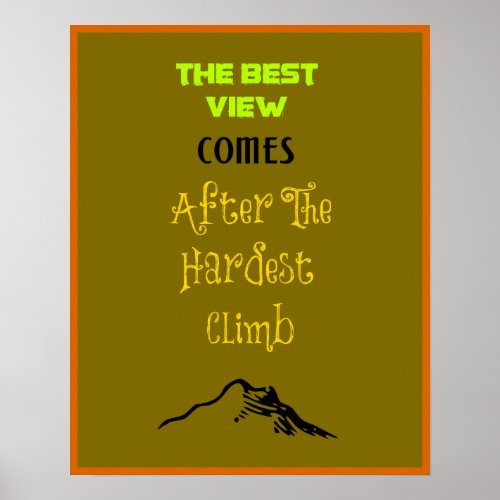 Inspirational Motivating Hiking Quote Typography Poster