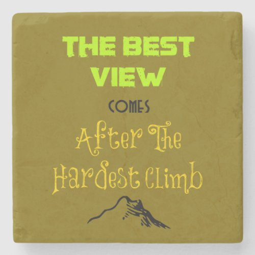 Inspirational Motivating Hiking Quote Typography Stone Coaster
