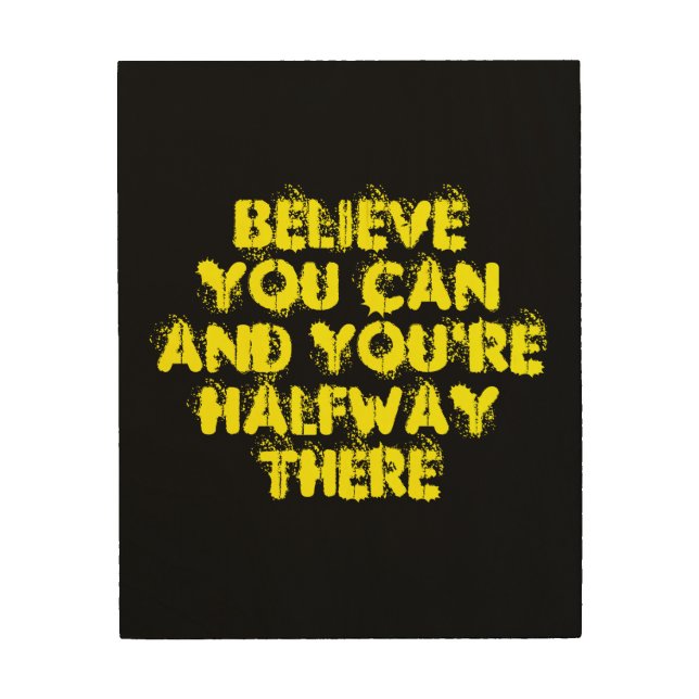 Inspirational Motivation Positive Success Quotes Wood Wall Art (Front)