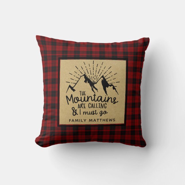Inspirational Motivation Quote Lumberjack Buffalo Throw Pillow (Front)